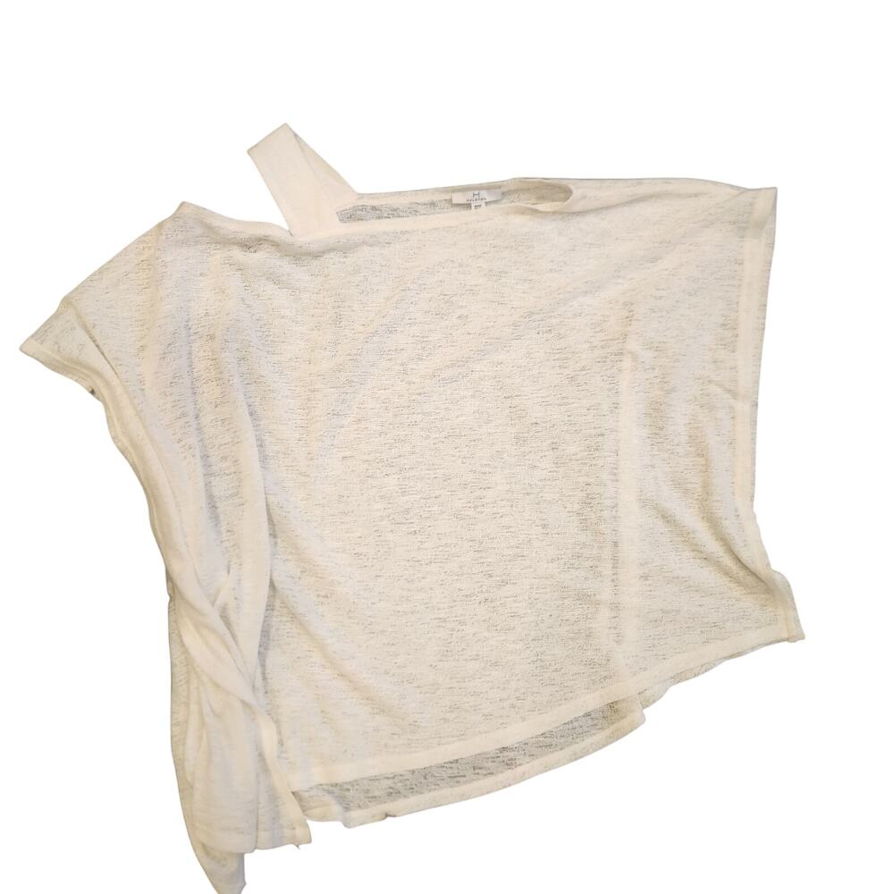 Halston Ivory Cut Out‎ Shoulder Draped Tunic Sz Medium